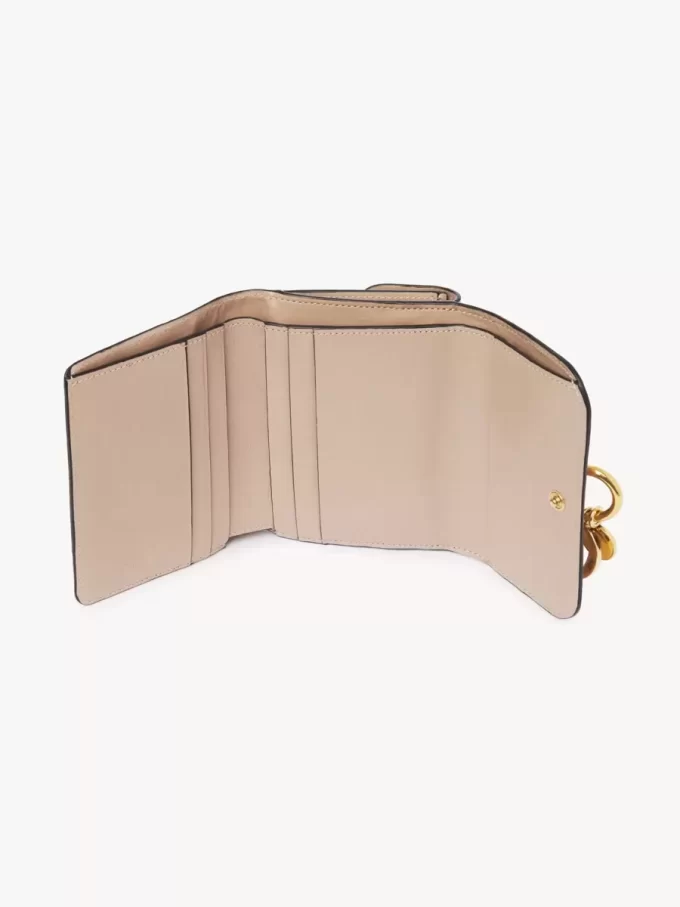 Small Alphabet tri-fold in shiny leather