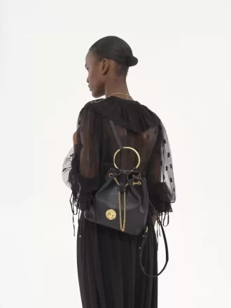 Small Bracelet backpack in grained leather