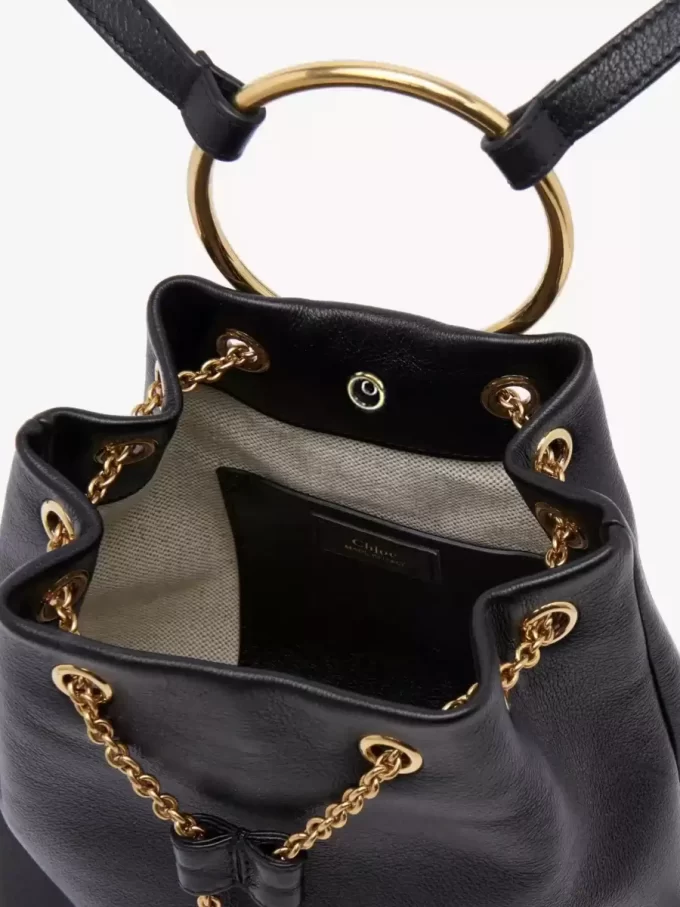 Small Bracelet backpack in grained leather