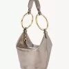 Small Bracelet handbag in metallized leather