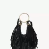 Small Bracelet Hobo bag in fringed leather