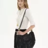 Small Bracelet Hobo bag in fringed leather