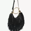 Small Bracelet Hobo bag in fringed leather