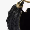 Small Bracelet Hobo bag in fringed leather