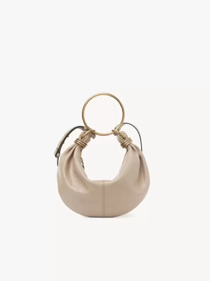 Small Bracelet Hobo bag in grained leather