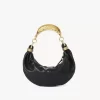 Small Bracelet hobo Bag in grained leather
