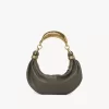 Small Bracelet hobo Bag in grained leather