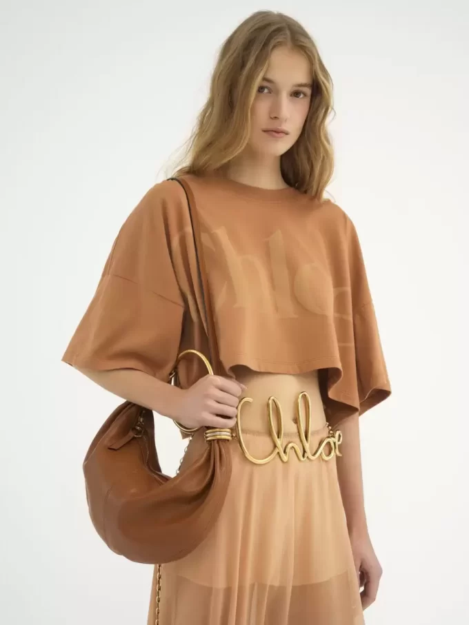 Small Bracelet Hobo bag in grained leather