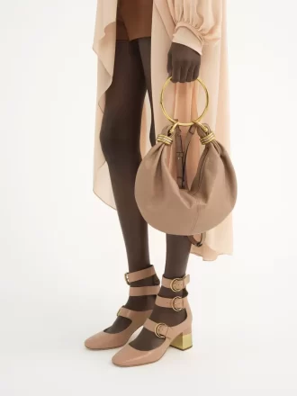 Small Bracelet Hobo bag in grained leather