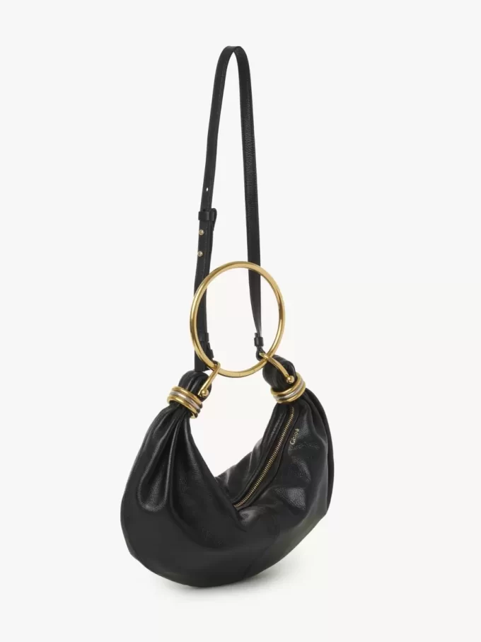 Small Bracelet Hobo bag in grained leather