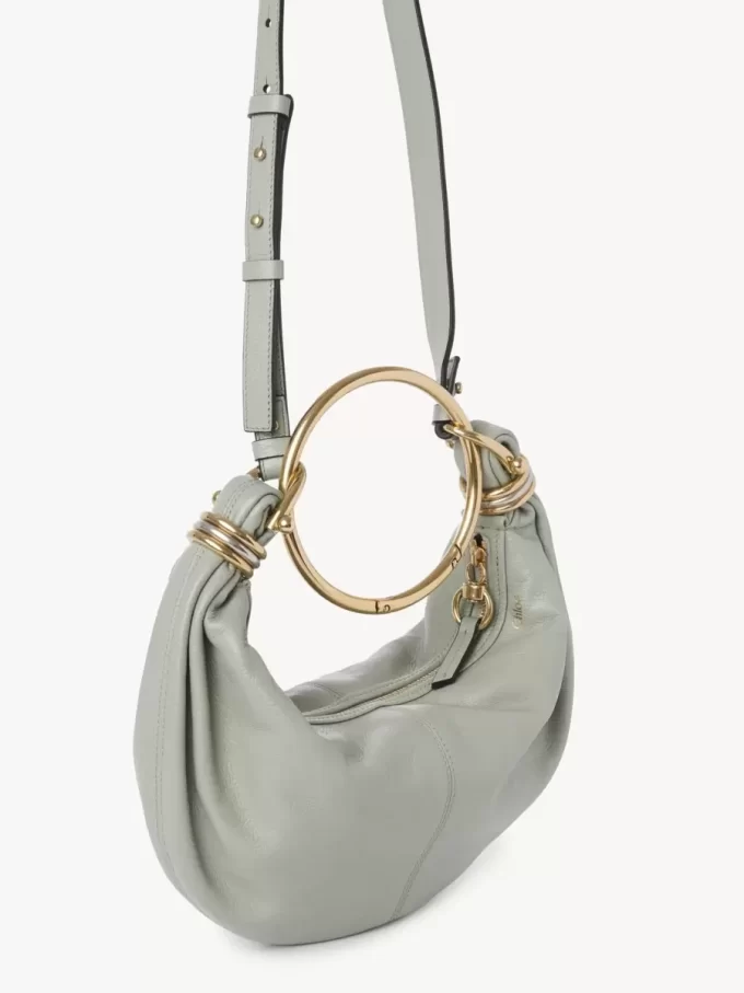 Small Bracelet Hobo bag in grained leather