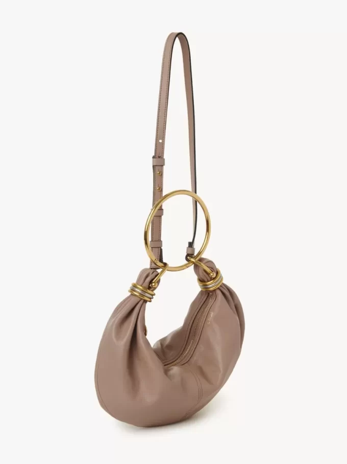 Small Bracelet Hobo bag in grained leather