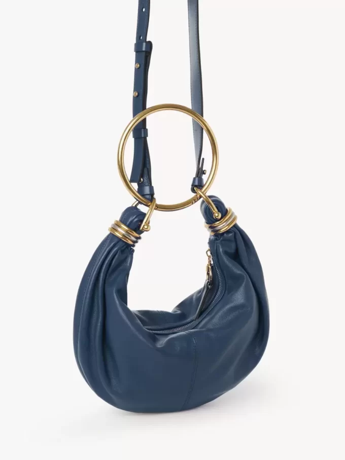 Small Bracelet Hobo bag in grained leather