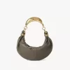 Small Bracelet hobo Bag in grained leather