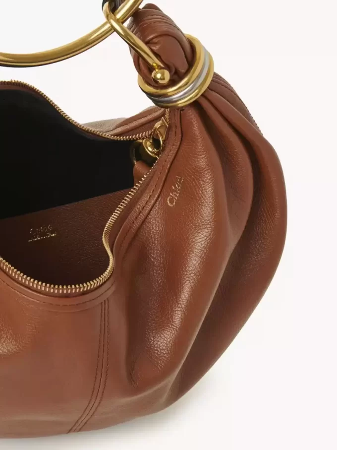 Small Bracelet Hobo bag in grained leather