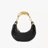 Small Bracelet hobo Bag in grained leather