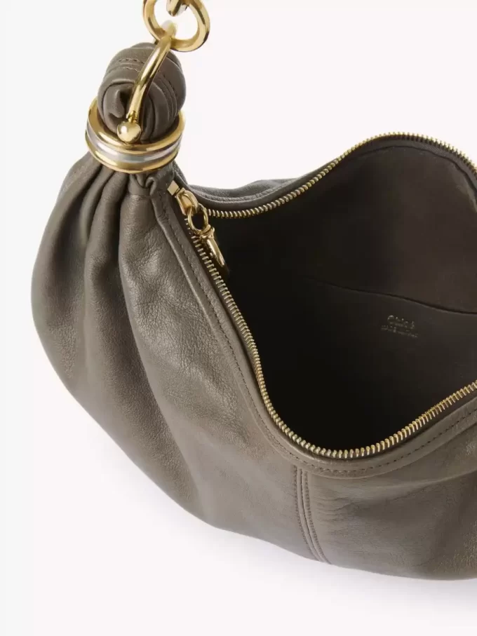 Small Bracelet hobo Bag in grained leather