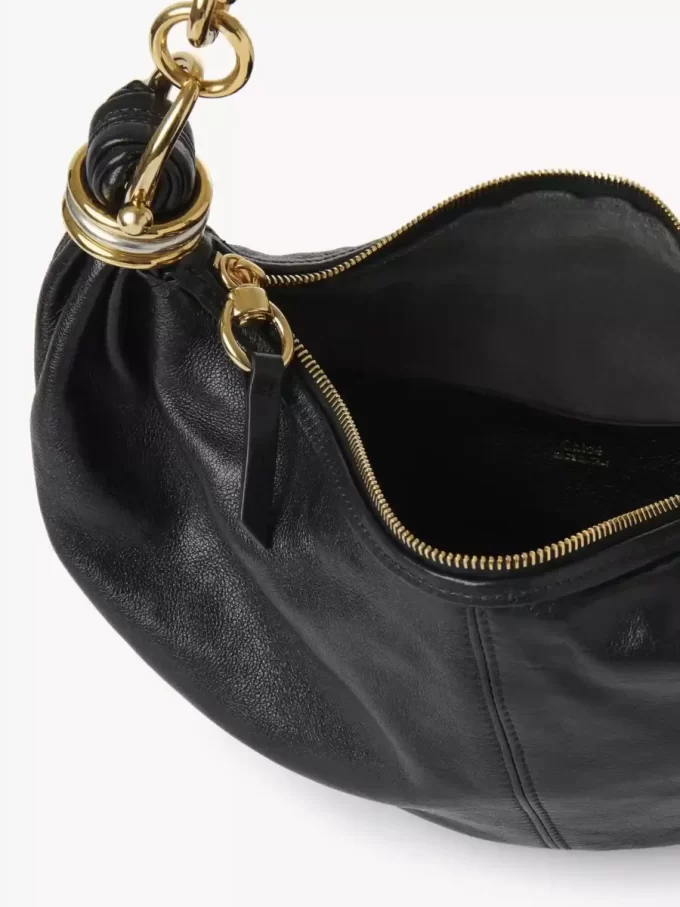 Small Bracelet hobo Bag in grained leather