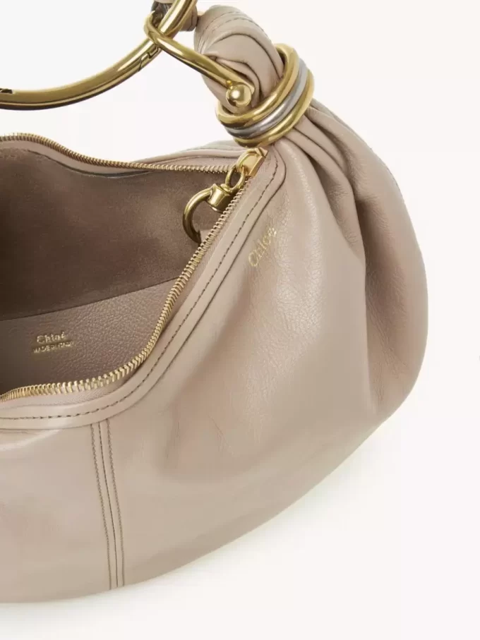 Small Bracelet Hobo bag in grained leather