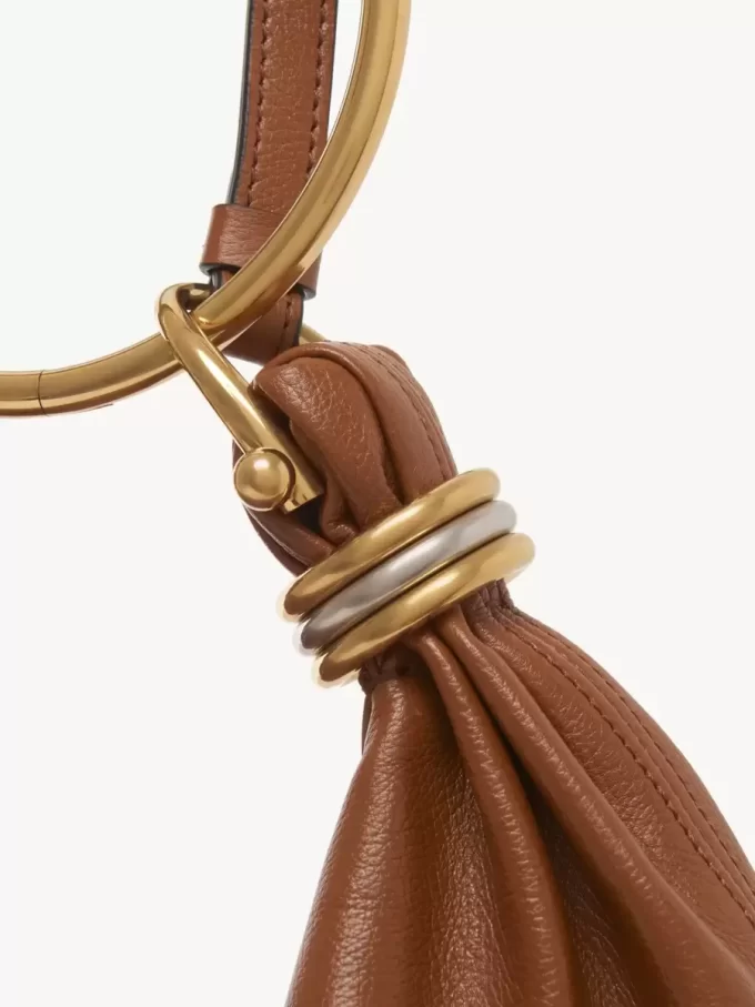 Small Bracelet Hobo bag in grained leather