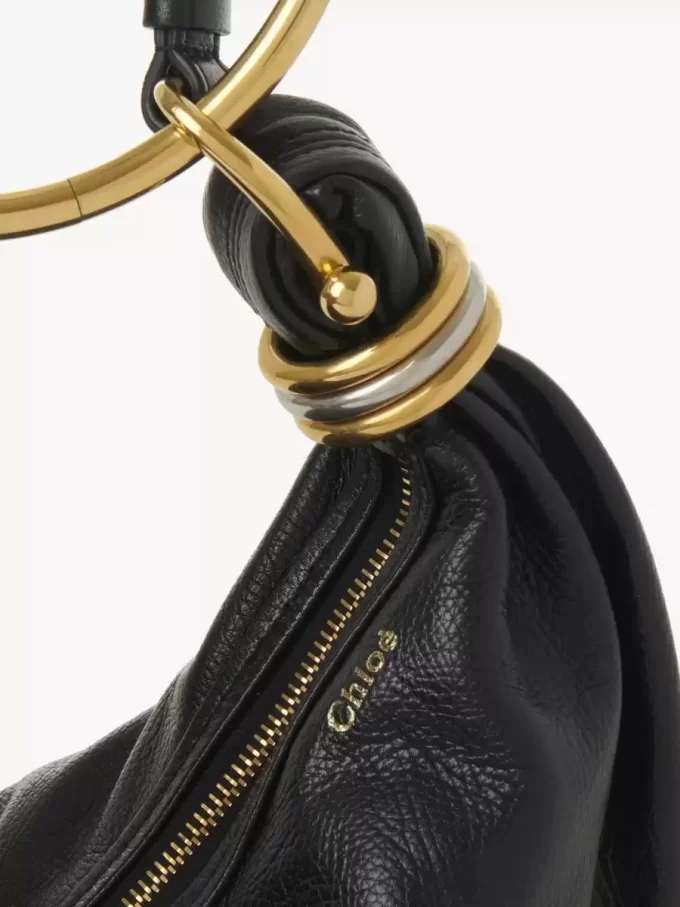 Small Bracelet Hobo bag in grained leather