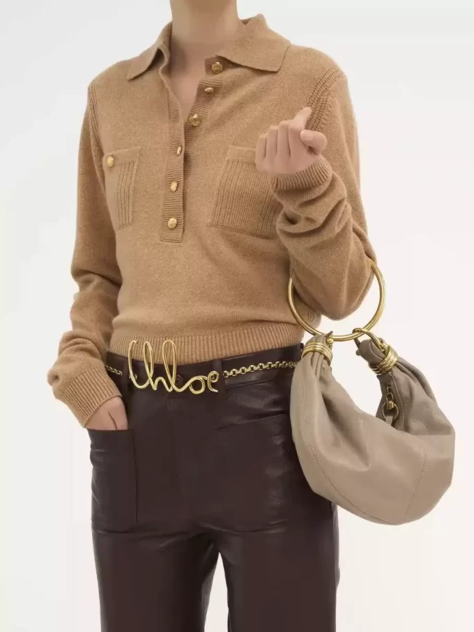 Small Bracelet hobo bag in grained leather