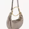 Small Bracelet Hobo bag in metallized leather