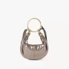 Small Bracelet Hobo bag in metallized leather