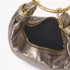 Small Bracelet Hobo bag in metallized leather