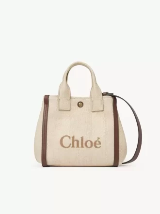Small Chloé Carry tote bag in raffia-effect fibers
