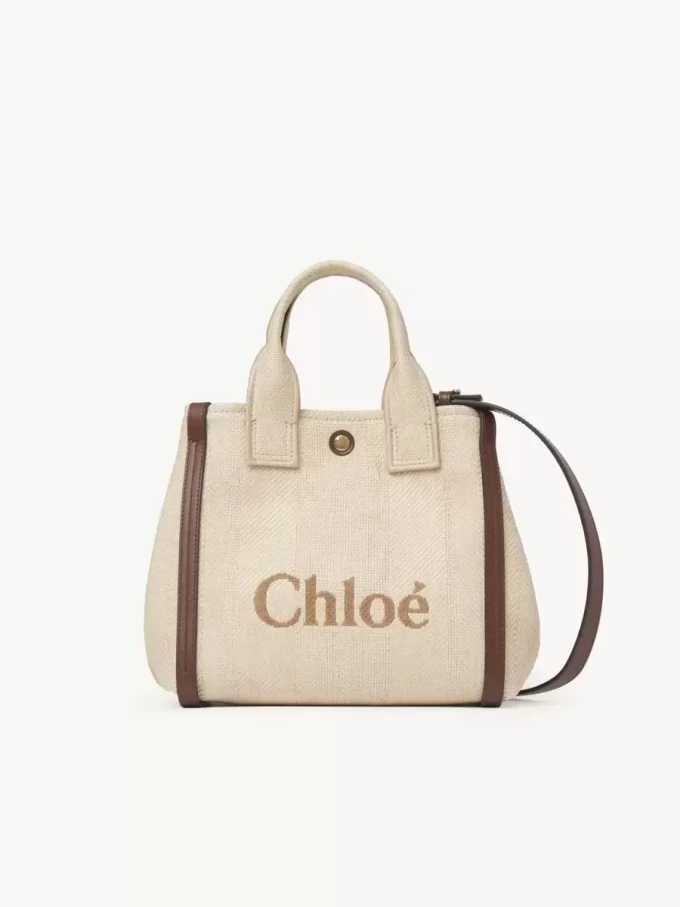Small Chloé Carry tote bag in raffia-effect fibers