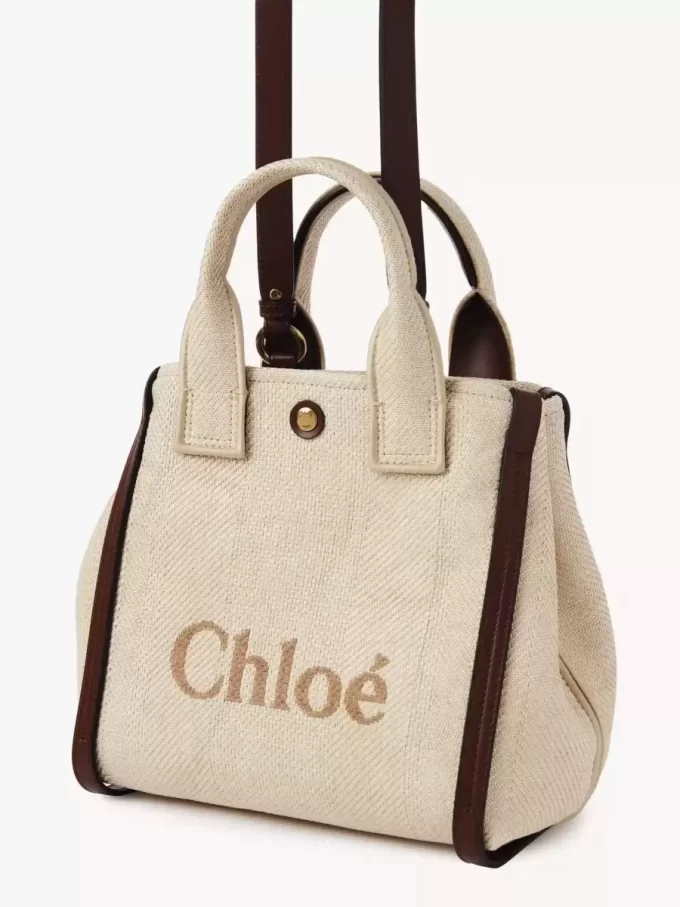 Small Chloé Carry tote bag in raffia-effect fibers
