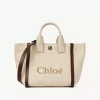 Small Chloé Carry tote bag in raffia-effect fibers
