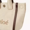Small Chloé Carry tote bag in raffia-effect fibers