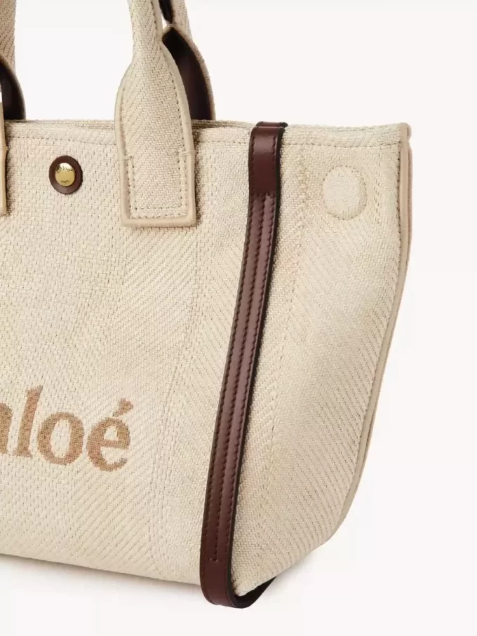 Small Chloé Carry tote bag in raffia-effect fibers