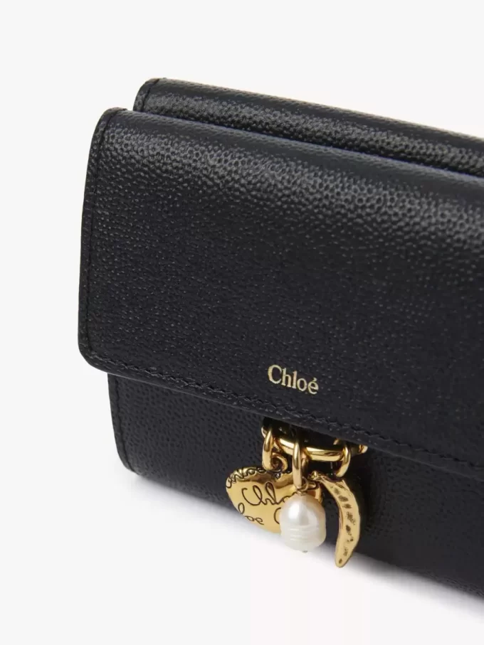 Small Chloé Charms tri-fold wallet in grained leather