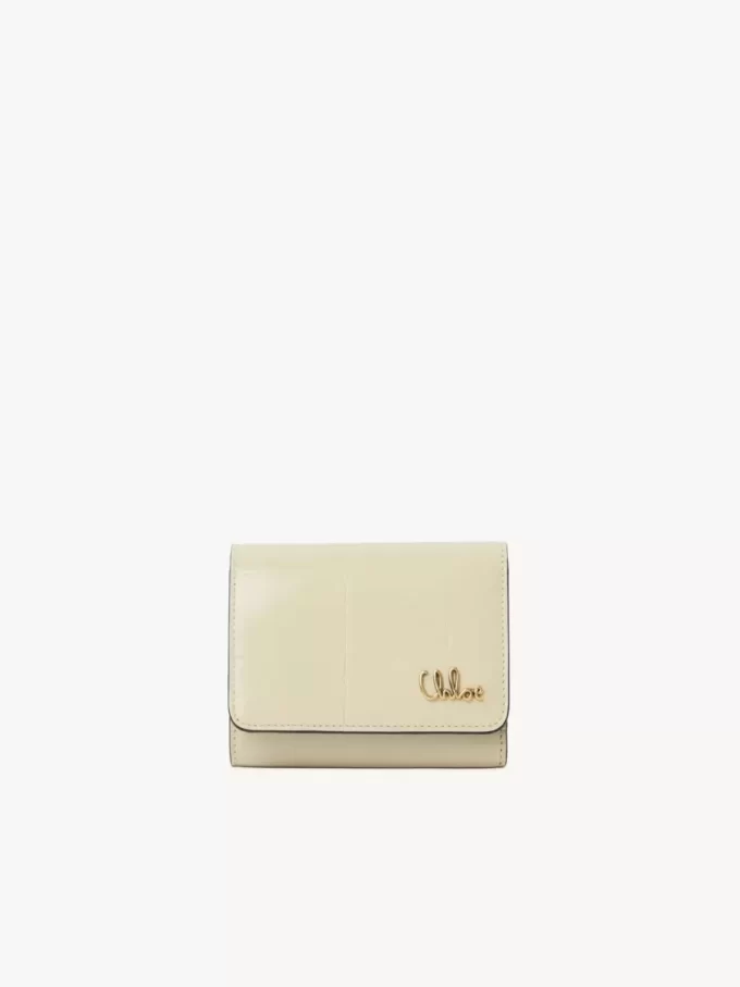 Small Chloé Iconic tri-fold in croco-effect leather