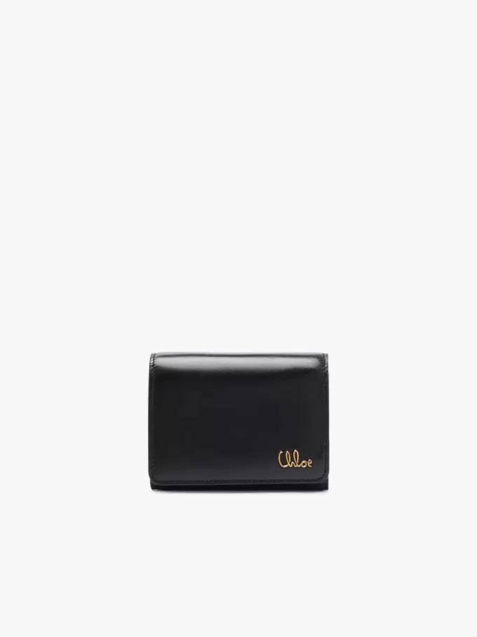 Small Chloé Iconic tri-fold with coin pocket in shiny leather