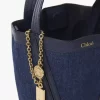 Small Chloé Spin tote bag in denim