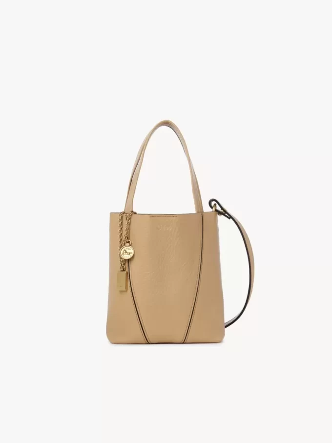 Small Chloé Spin tote bag in grained leather