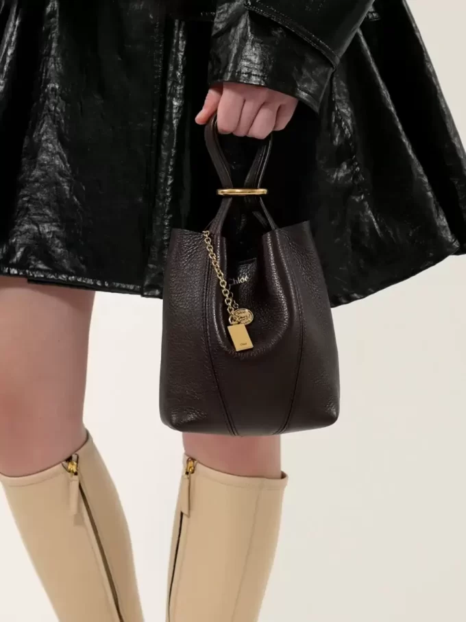 Small Chloé Spin tote bag in grained leather