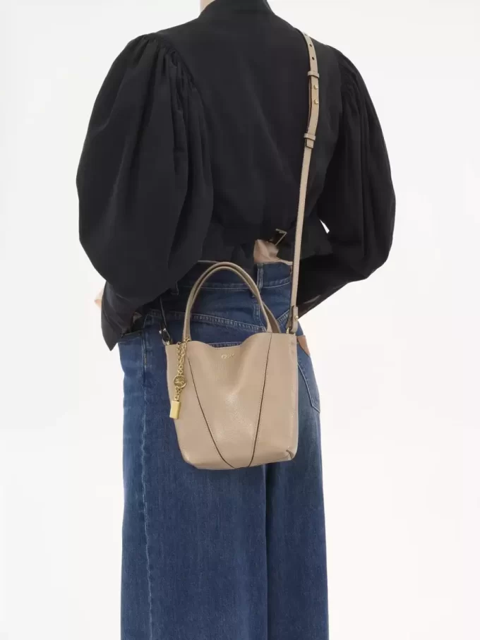 Small Chloé Spin tote bag in grained leather