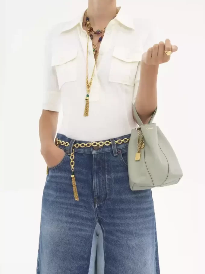 Small Chloé Spin tote bag in grained leather