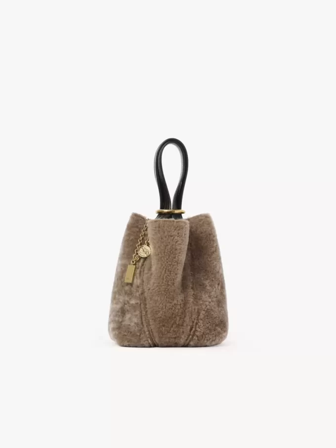 Small Chloé Spin tote bag in shearling