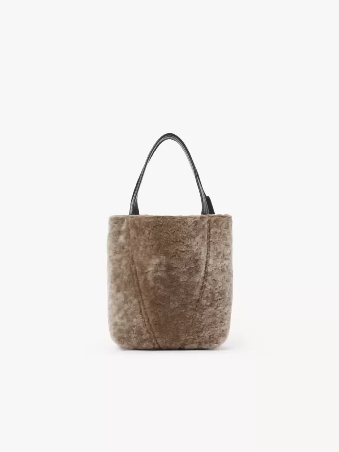 Small Chloé Spin tote bag in shearling