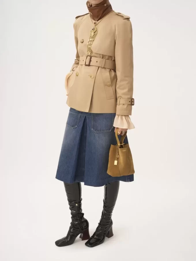 Small Chloé Spin tote bag in suede leather