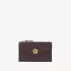 Small Envelope purse with card slots in grained leather