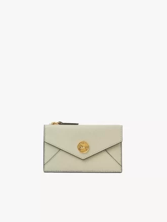 Small Envelope purse with card slots in grained leather