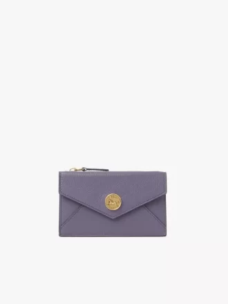 Small Envelope purse with card slots in grained leather