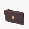 Small Envelope purse with card slots in grained leather